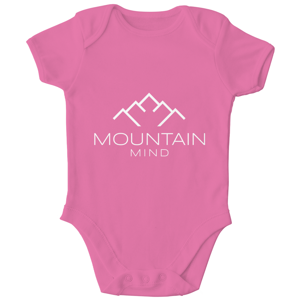 rosa Baby Strampler mit Mountain Mind Logo