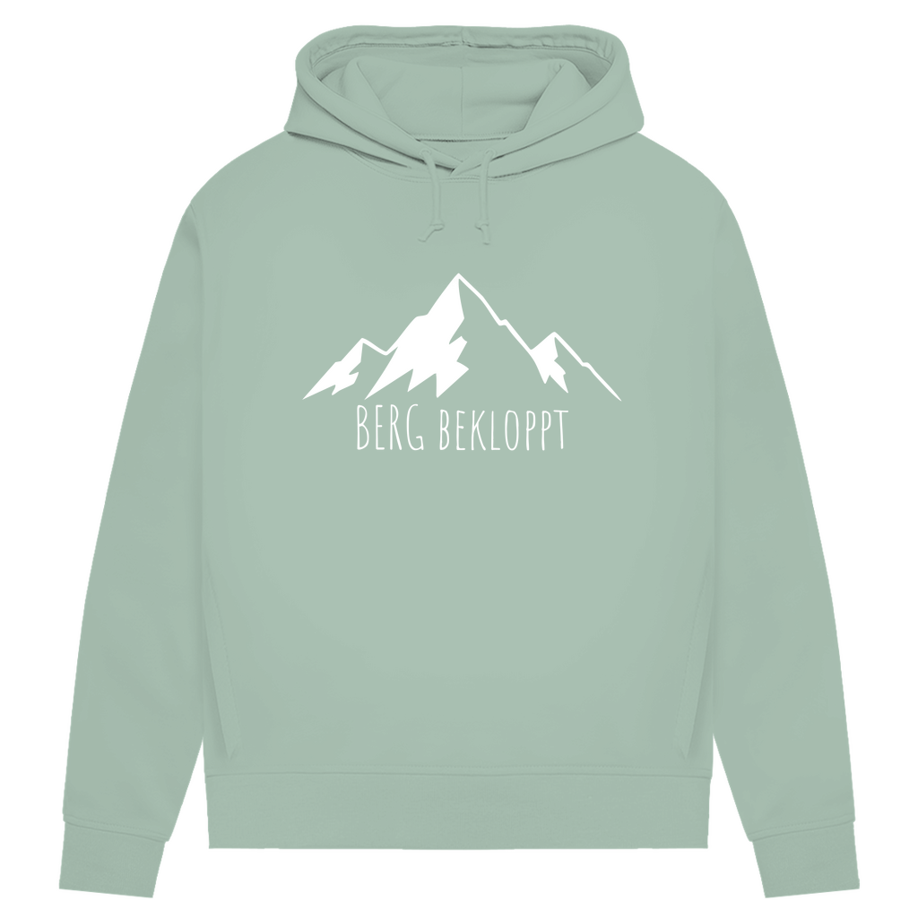 Türkiser Hoodie mit Bändeln und Berg Bekloppt Motiv
