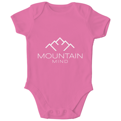 rosa Baby Strampler mit Mountain Mind Logo