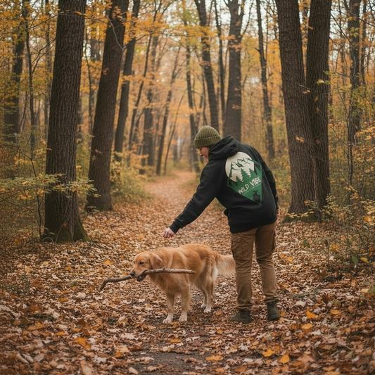 Eine Frau trägt einen Hoodie Wild Vibe