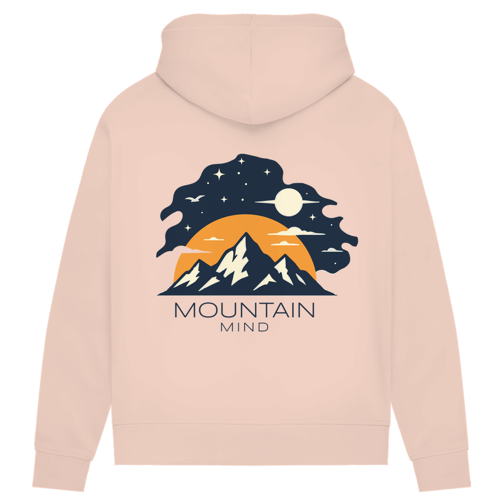 Der rosane Moon Mountain Mind Hoodie für Frauen