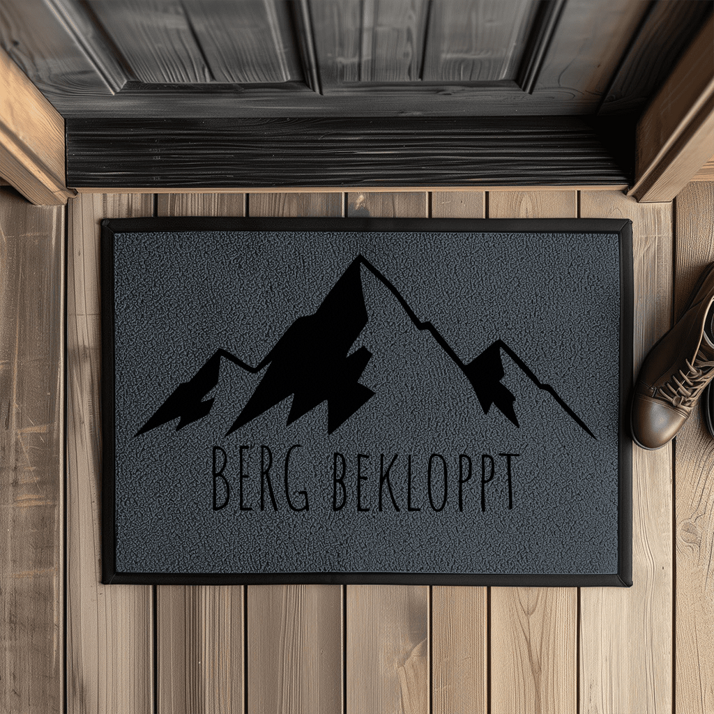 Fußmatte Berg Bekloppt in Anthrazit 