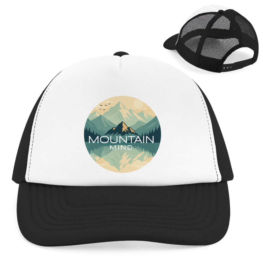 schwarzes Trucker Cap mit Mountain Mind Mirror