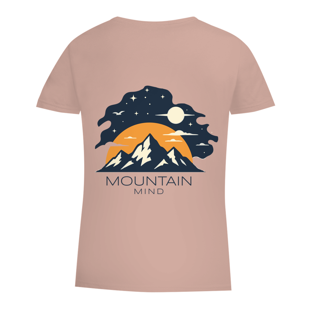 T-Shirt mit dem Moon Mountaun Mind Design in rosa