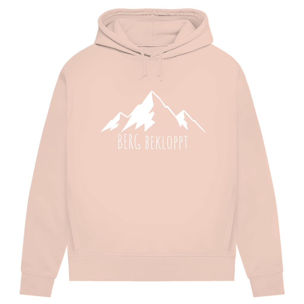 Rosa Hoodie mit Bändeln und Berg Bekloppt Motiv
