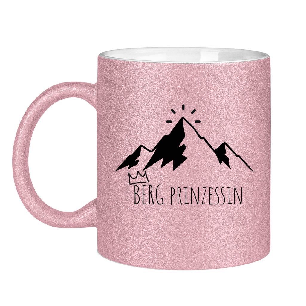 Rosa Glitzer Tasse Berg Prinzessin