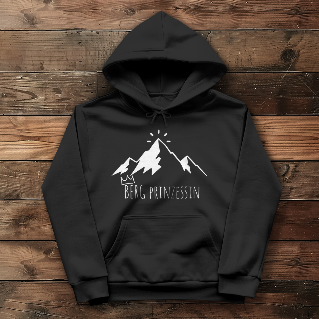 schwarzer Hoodie Berg Prinzessin