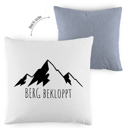Zweifarbiges Berg Bekloppt Kissen mit grauer Rückseite