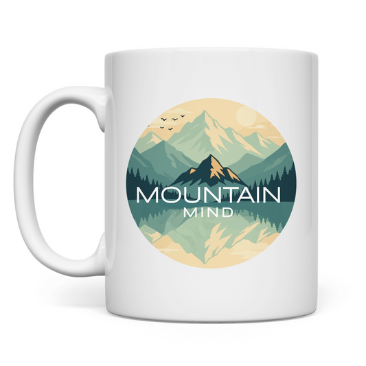 weisse Tasse mit mit Mountain Mind Mirror