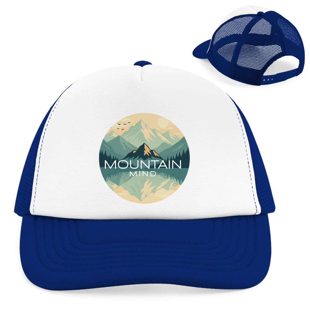 tiefblaues Trucker Cap mit Mountain Mind Mirror