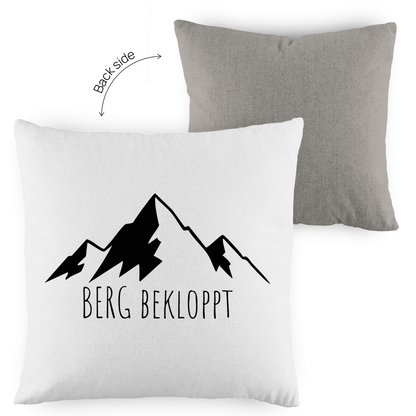 zweifarbige Kissen mit Berg Bekloppt Motiv