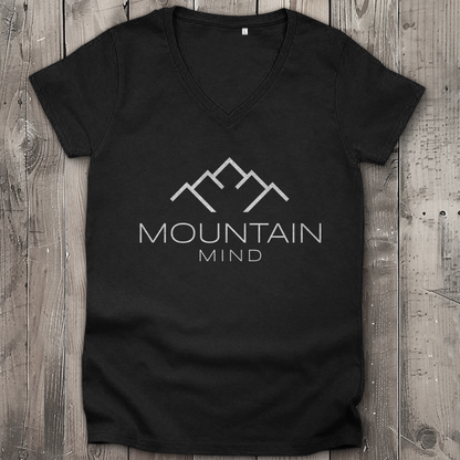 Bio V-Neck Premium Shirt für Damen mit Mountain Mind Logo